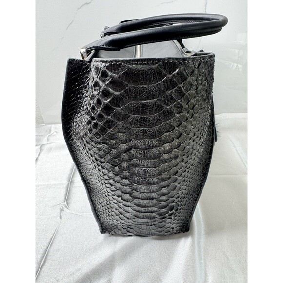 RARE 2015 Michael Kors GRACIE Large Genuine Python Leather Tote Graphite/Black - Picture 12 of 16